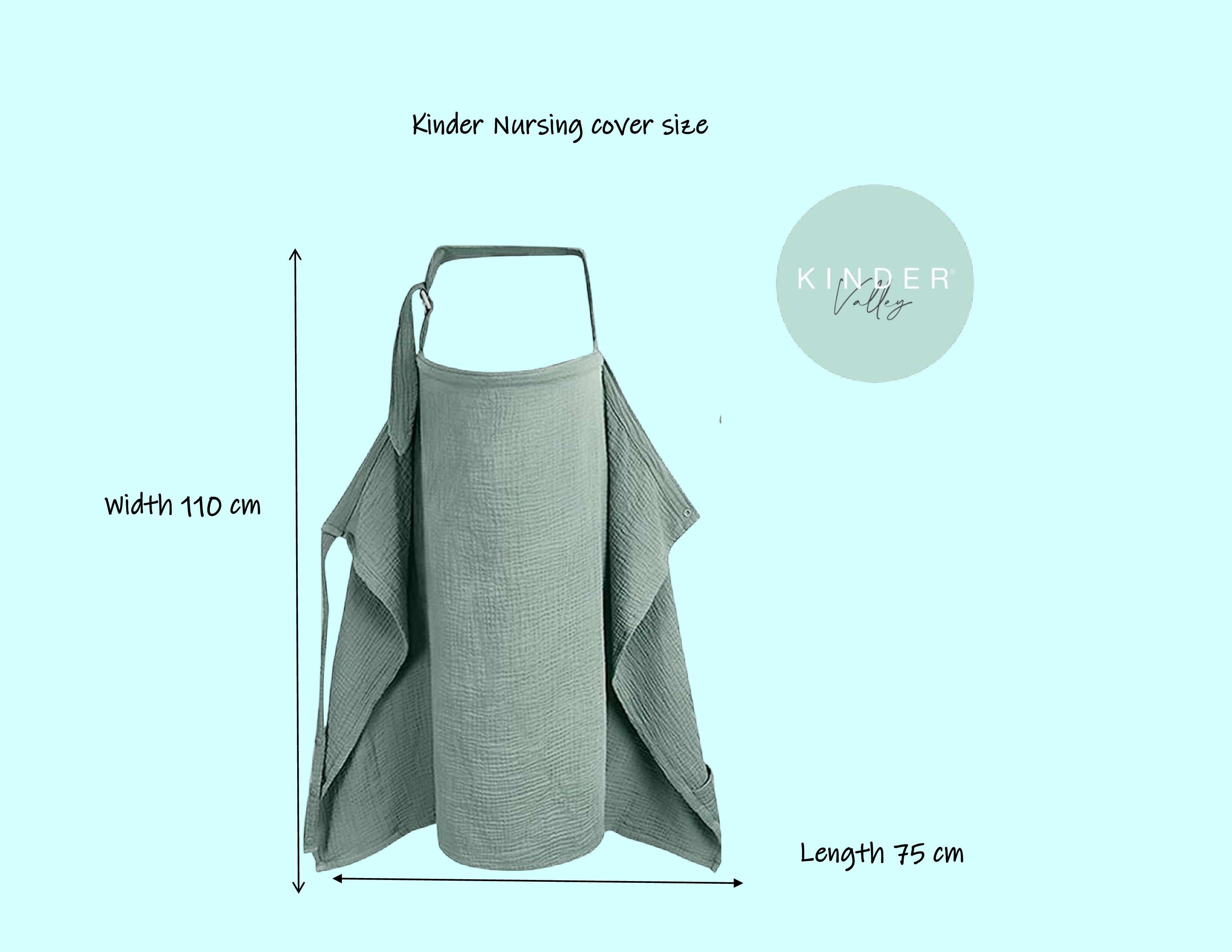 Kinder Valley Aura Breastfeeding Cover Set with Rabbit Ear Cloth Teether Grey