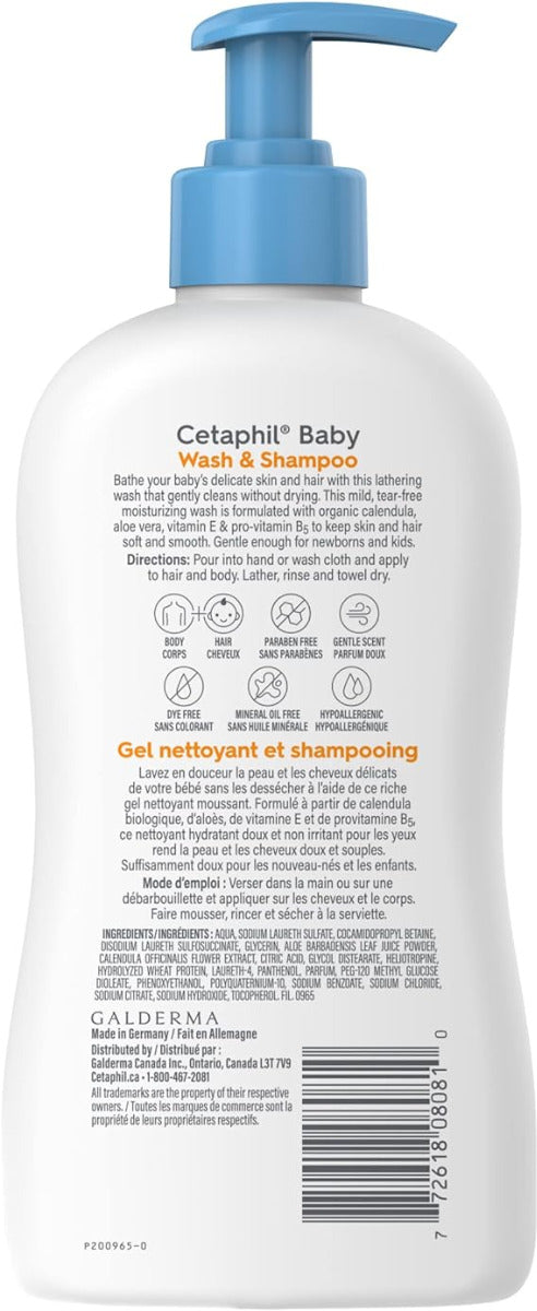 Cetaphil Baby Gentle Wash and Shampoo Pump 400ml