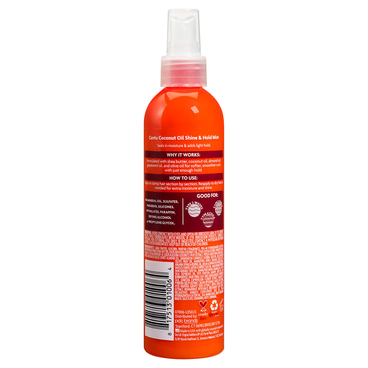 Cantu Coconut Oil Shine & Hold Mist with Shea Butter for Natural Hair 237ml
