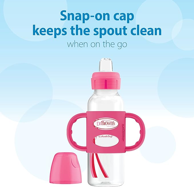 Dr Browns 8 Oz Pp Sippy Spout Bottle With Silicone Handles Pink