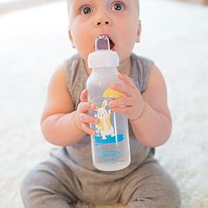 Dr Browns Milestones Narrow Sippy Bottle Silicone Soft Sippy Spout 8oz Bunny