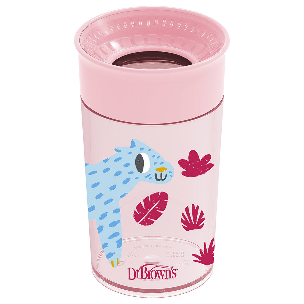 Dr.Browns Smooth Wall Cheers 360 Cup  10 Oz/300 Ml  Pink Deco 9M+ 1 Pack