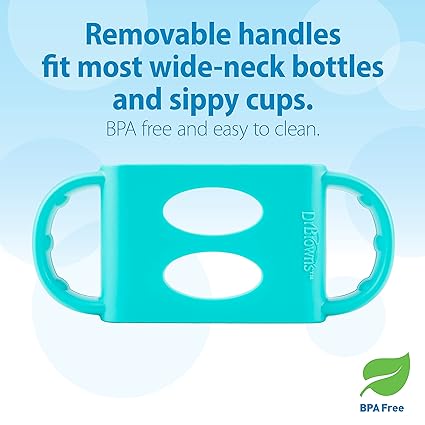 Dr Browns Milestones Wide-Neck Sippy Bottle with Silicone Handles Turquoise 9 oz