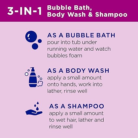 Dr Teals Kids 3 in 1 Elderberry Bubble Bath Body Wash & Shampoo with Vitamin C & Essential Oils 591ml