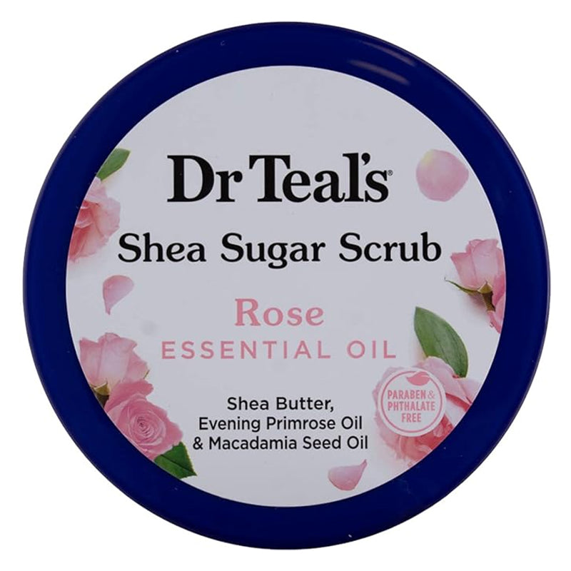 Dr Teals Rose Shea Sugar Body Scrub Rose Essential Oil 538g