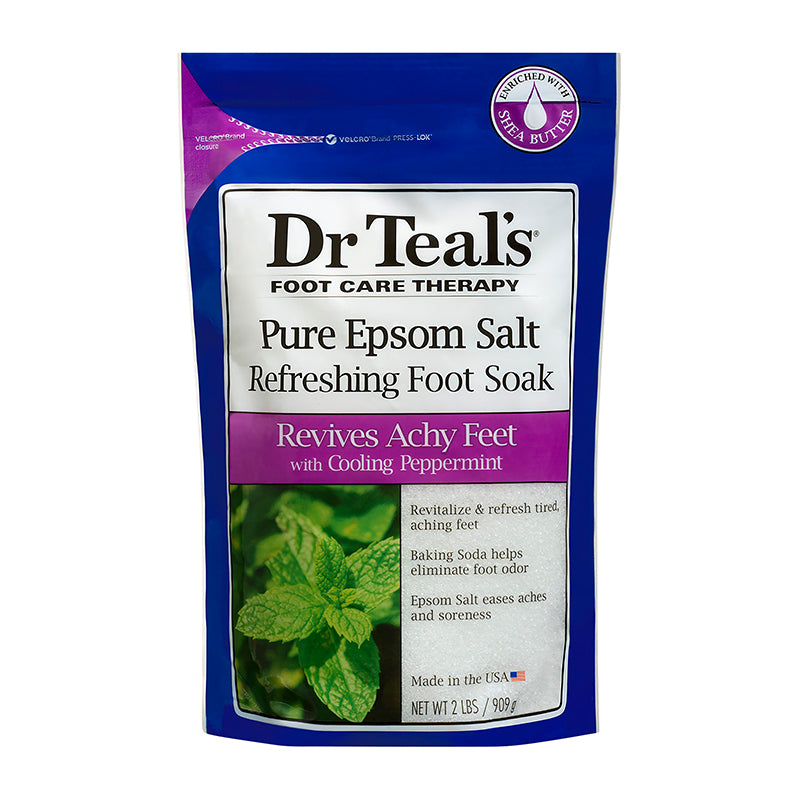 Dr Teals Revitalize And Refresh Epsom Salt Foot Soak Cooling Peppermint 909g