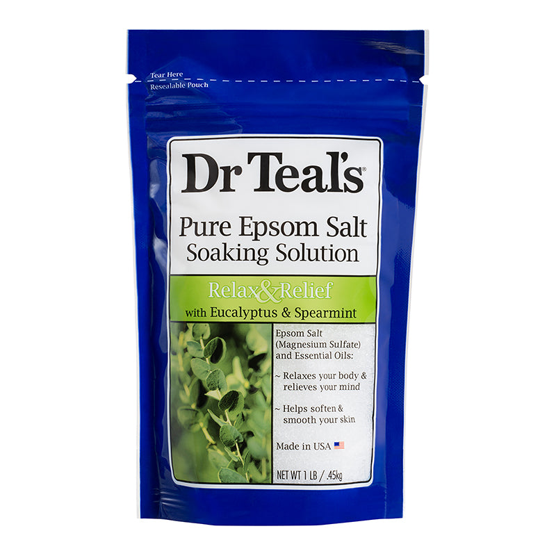 Dr Teals Relax & Relief Pure Epsom Salt Soaking Solution With Eucalyptus & Spearmint 450g