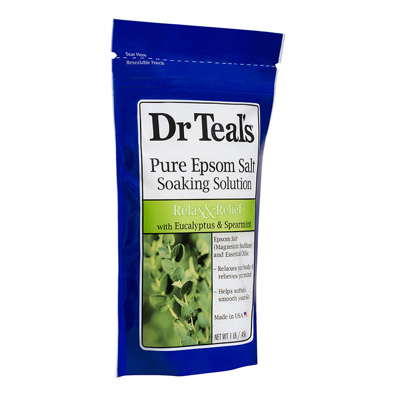 Dr Teals Relax & Relief Pure Epsom Salt Soaking Solution With Eucalyptus & Spearmint 450g
