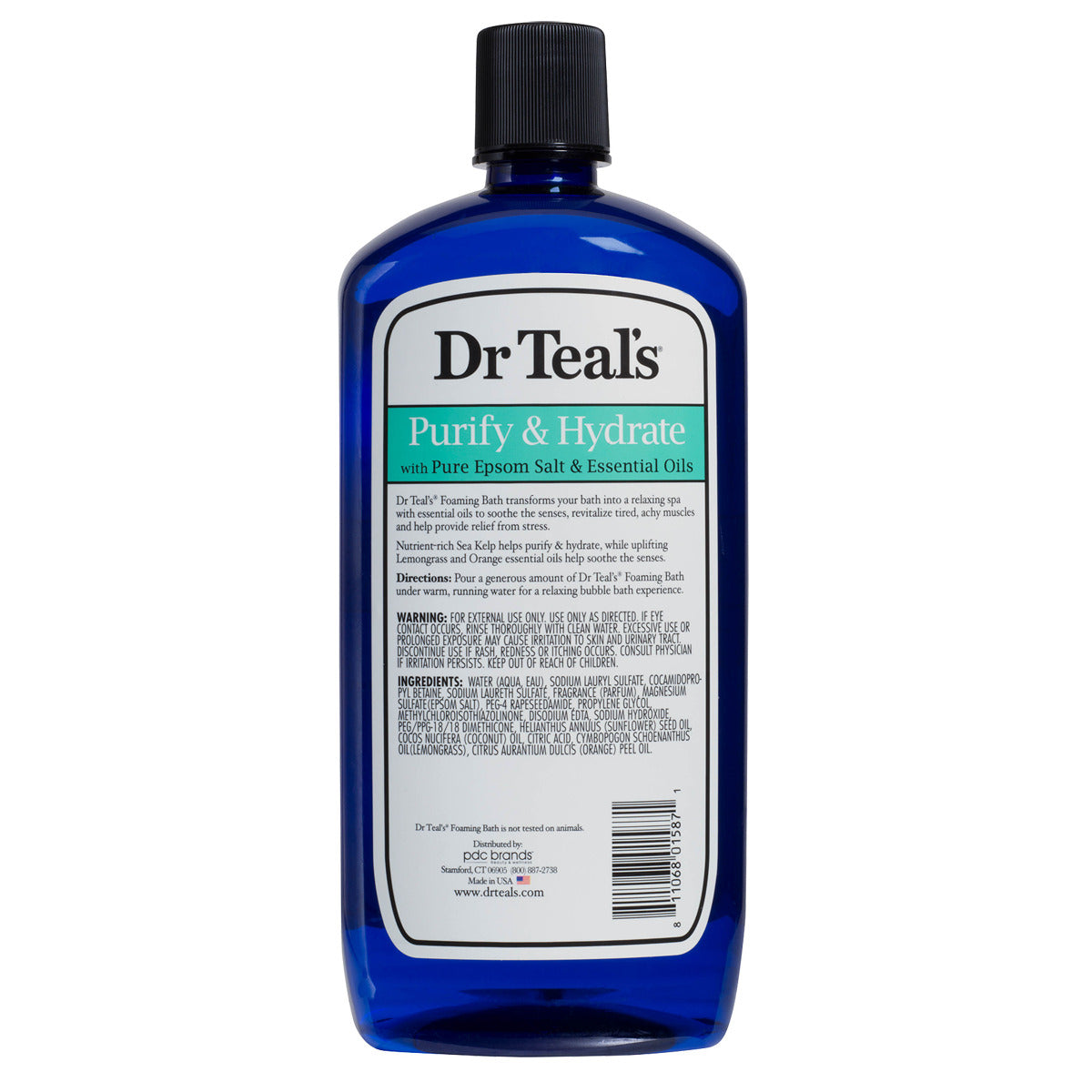 Dr Teals Purify & Hydrate Foaming Bubble Bath with Deep Marine Sea Kelp and Essential Oils 1000ml