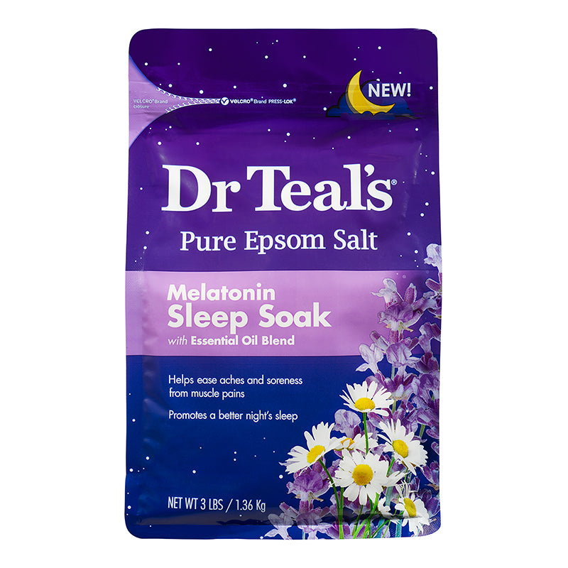 Dr Teals Pure Epsom Salt Soak Sleep Blend With Melatonin Lavender & Chamomile Essential Oils 1.36kg