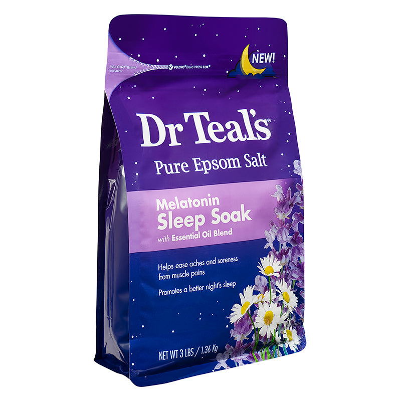Dr Teals Pure Epsom Salt Soak Sleep Blend With Melatonin Lavender & Chamomile Essential Oils 1.36kg