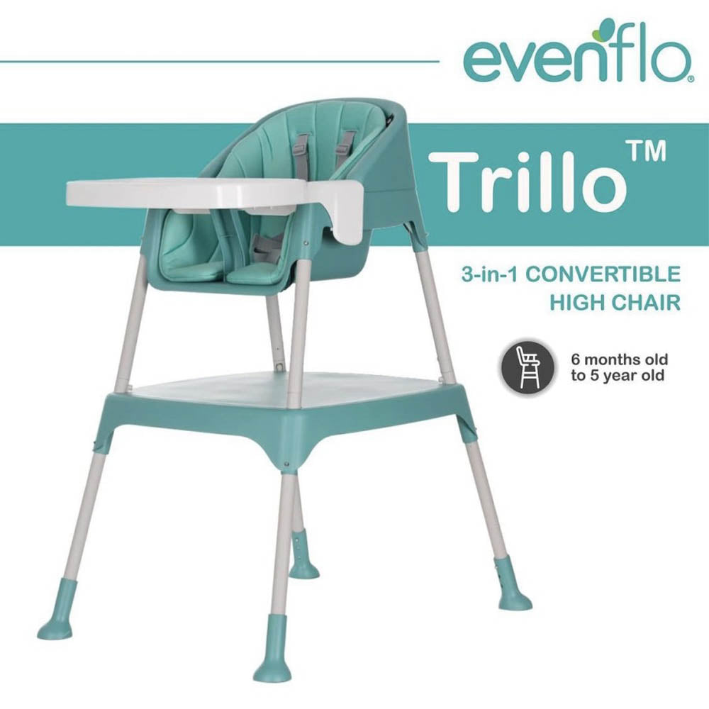 Evenflo Trillo 3 In 1 Highchair  Green