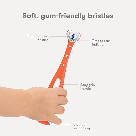 Frida Baby Triple Angle Tooth hugger Training Toothbrush For Toddler Pink