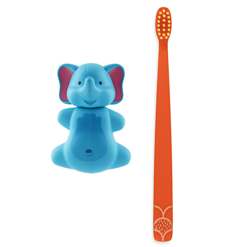 Flipper Fun Animal Elephant Toothbrush Cover and Toothbrush Combo Pack