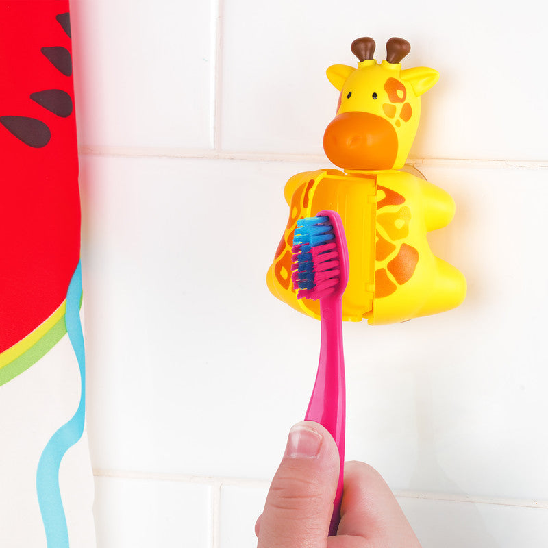 Flipper Fun Animal Giraffe Toothbrush Cover and Toothbrush Combo Pack