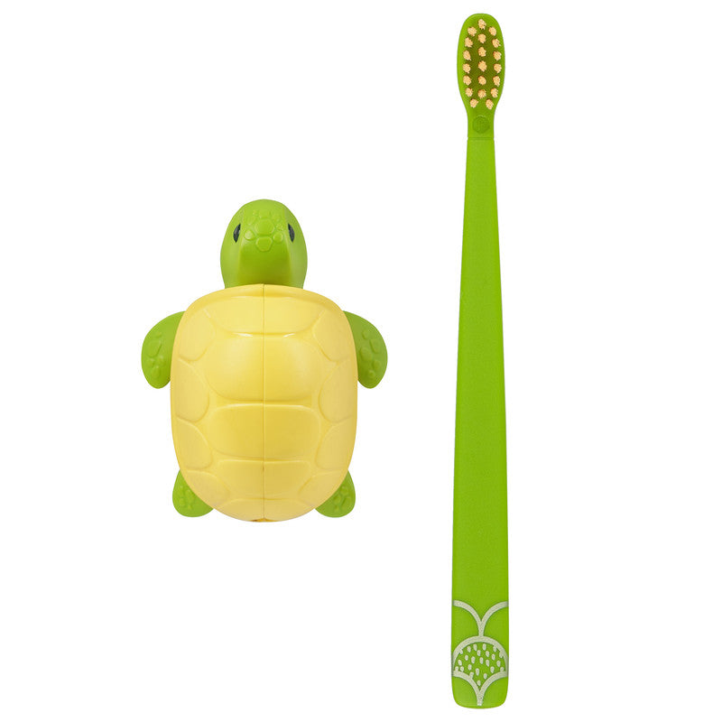 Flipper Fun Animal Turtle Toothbrush Cover and Toothbrush Combo Pack