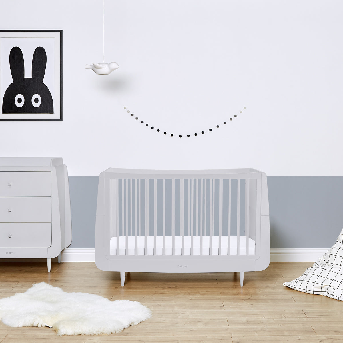 Snuz Kot Skandi Cot Bed Haze Grey Grey