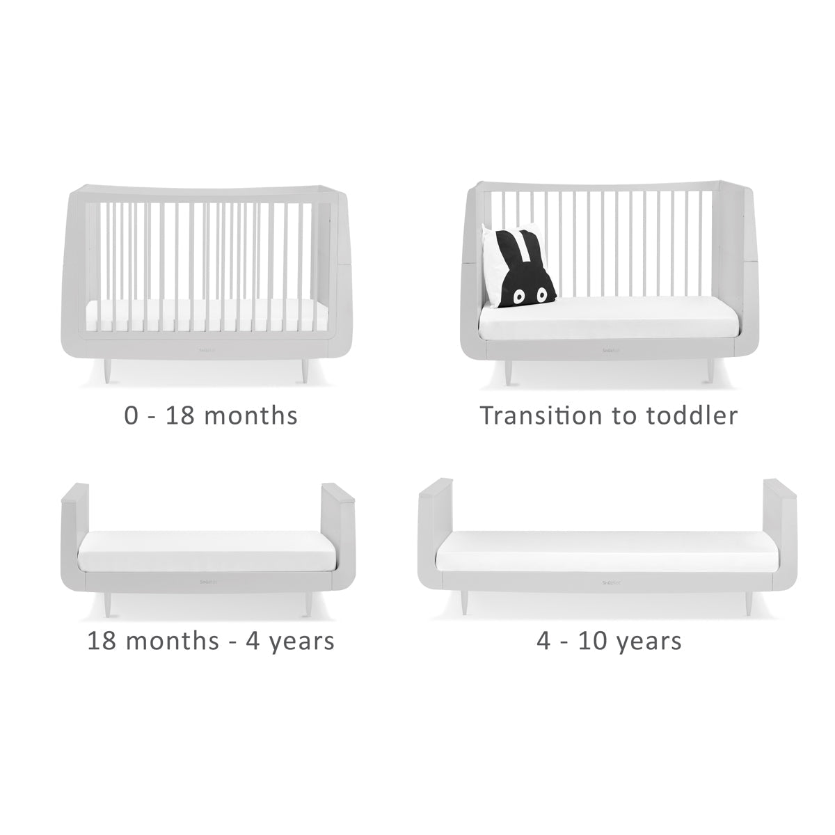Snuz Kot Skandi Cot Bed Haze Grey Grey