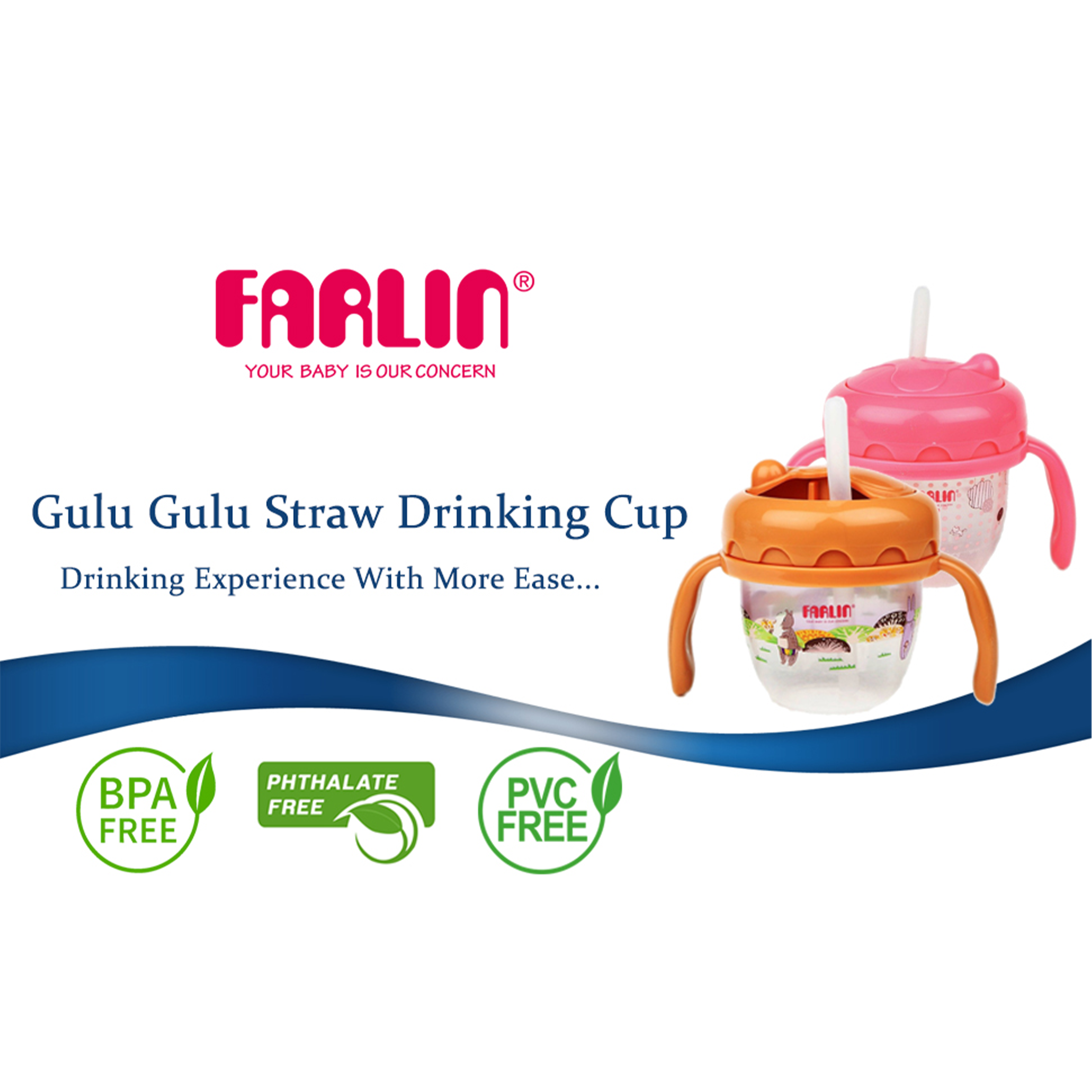 Farlin Gulu Straw Drinking Cup 120Ml