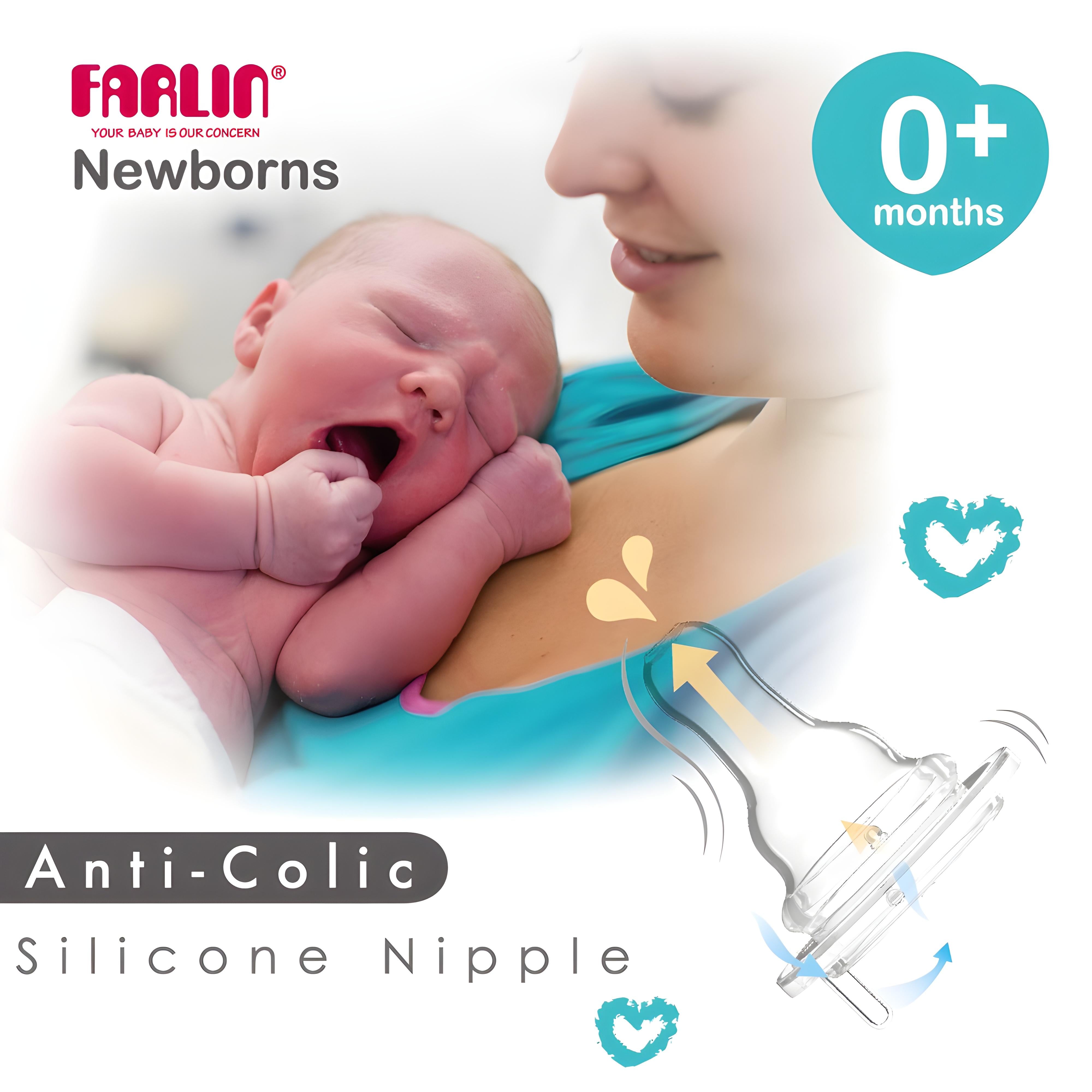 Farlin Anti-Colic Silicone Nipple-Standard Neck Medium