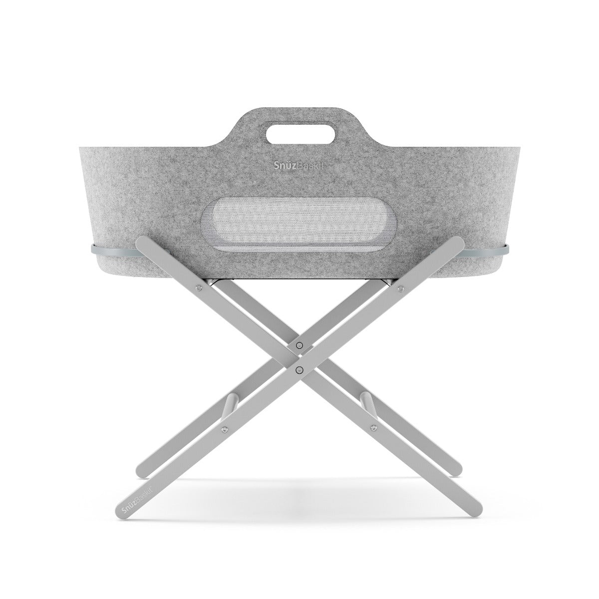 Snuz  Baskit Light Grey Moses Basket & Dove Grey Stand Set