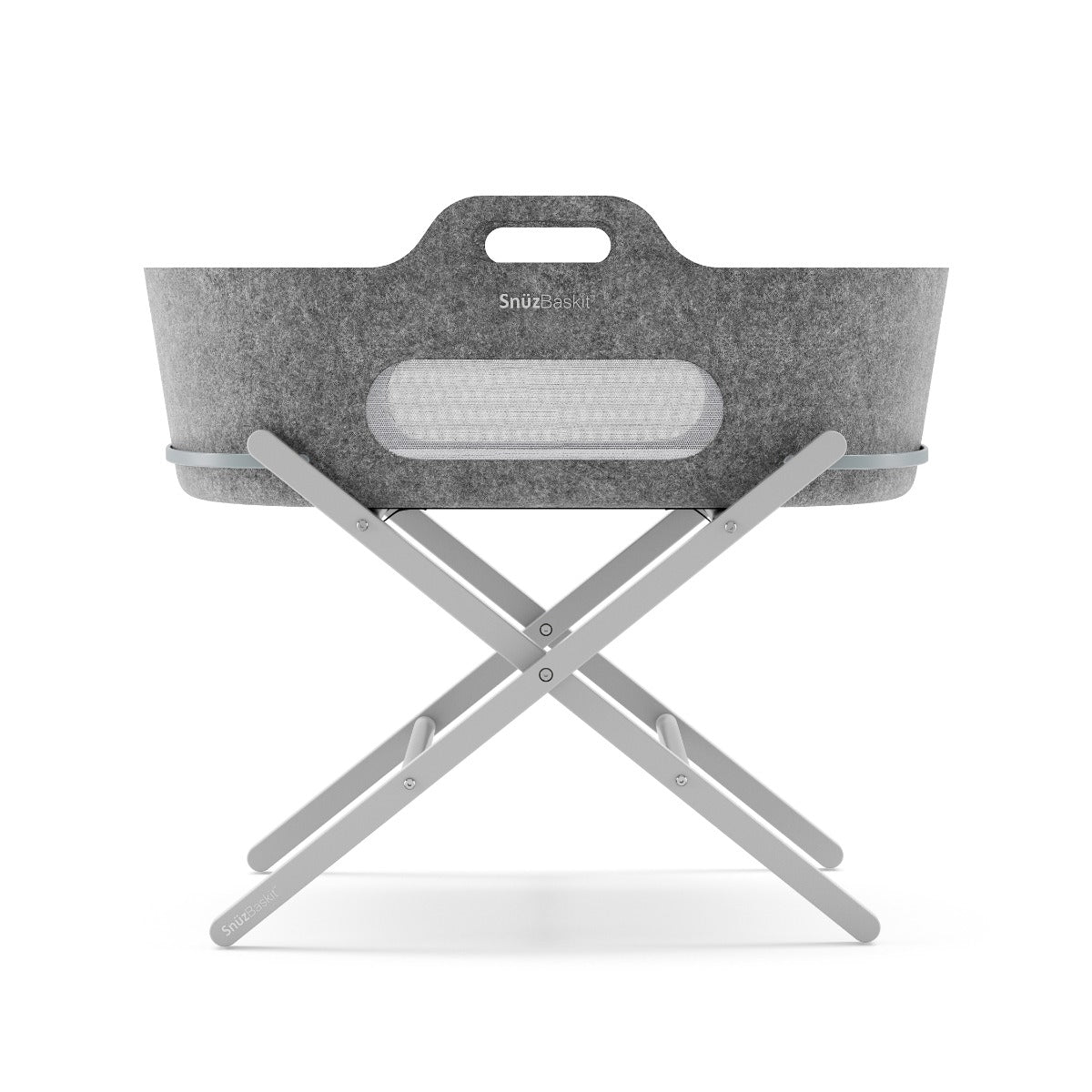 Snuz  Baskit Dark Grey Moses Basket & Dove Grey Stand Set