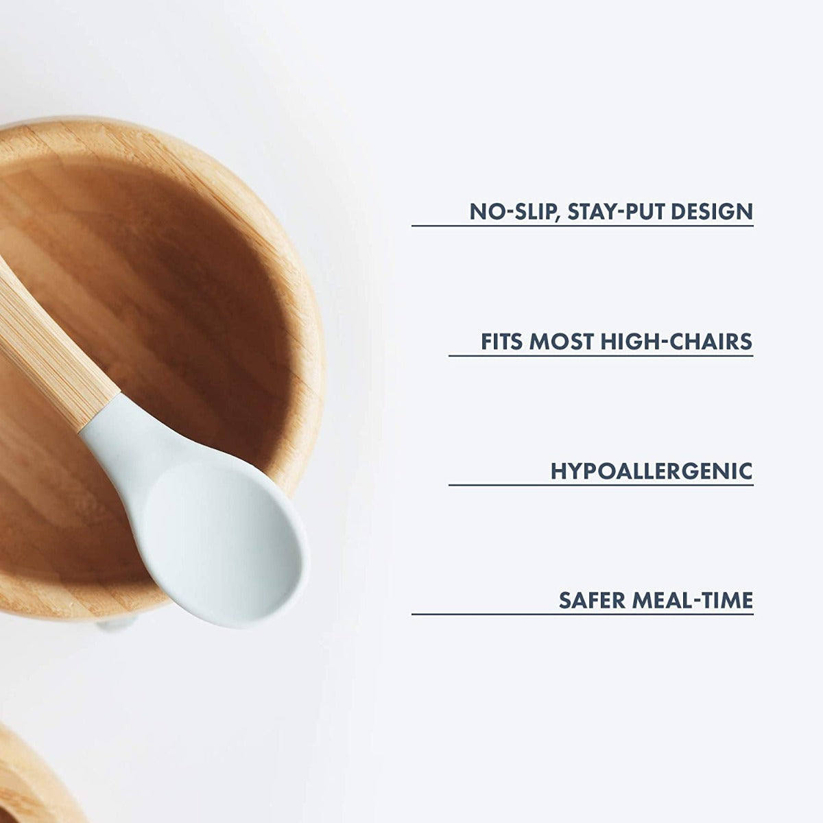 Avanchy Baby Bamboo Stay Put Suction Bowl + Spoon Gn