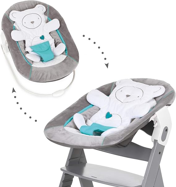 Hauck Alpha Bouncer 2 In 1 Cosy Baby Rocker  Bear Hearts Grey