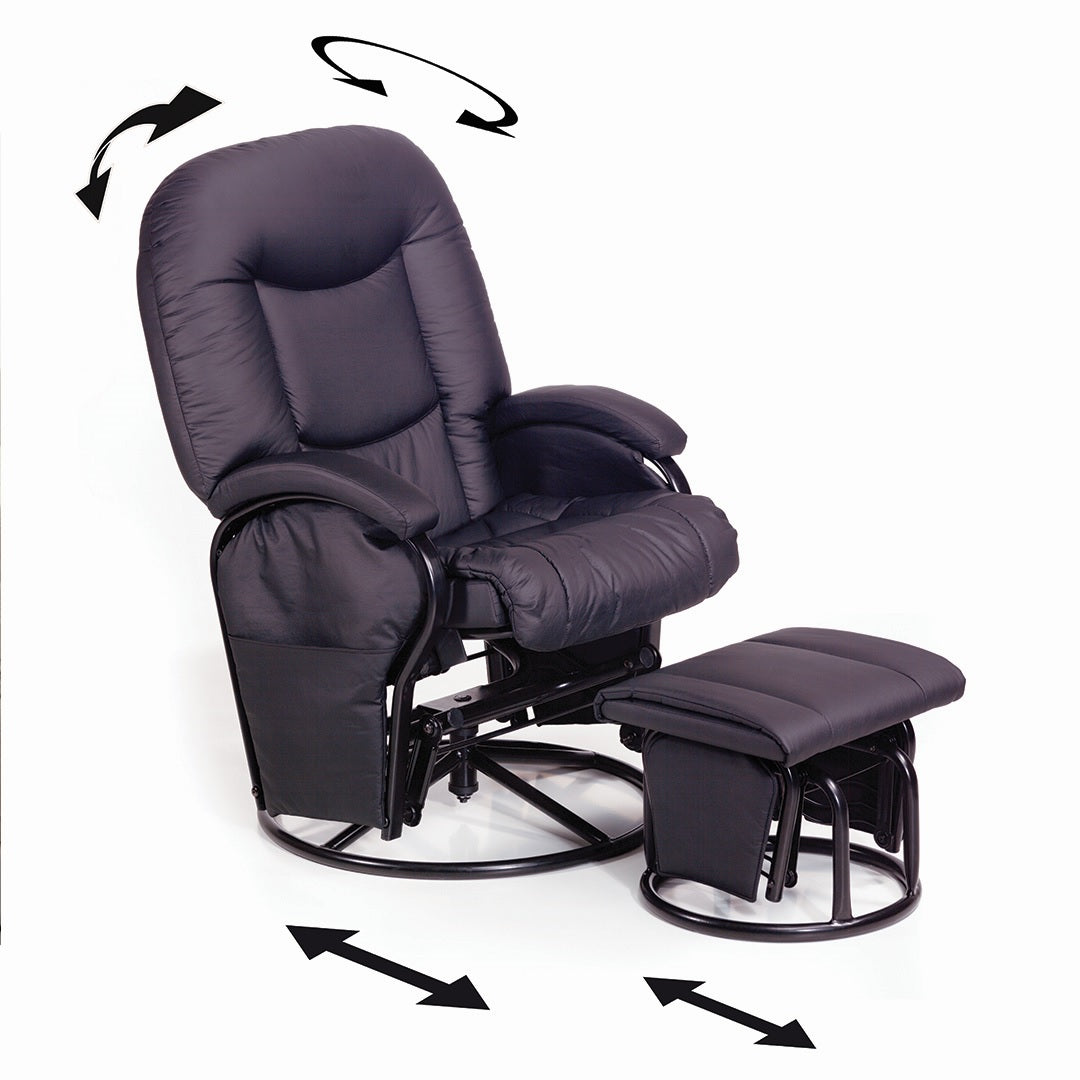 Hauck Metal Glider Chair with Footrest Black