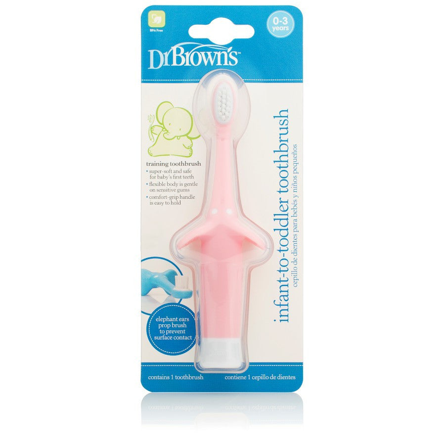 Dr.Browns Infant To Toddler Toothbrush  Pink Elephant  1 Pack