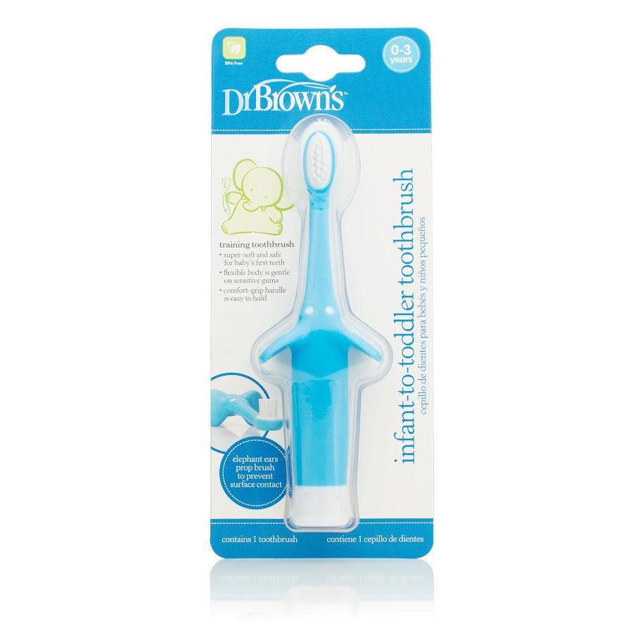 Dr.Browns Infant To Toddler Toothbrush  Blue Elephant  1 Pack