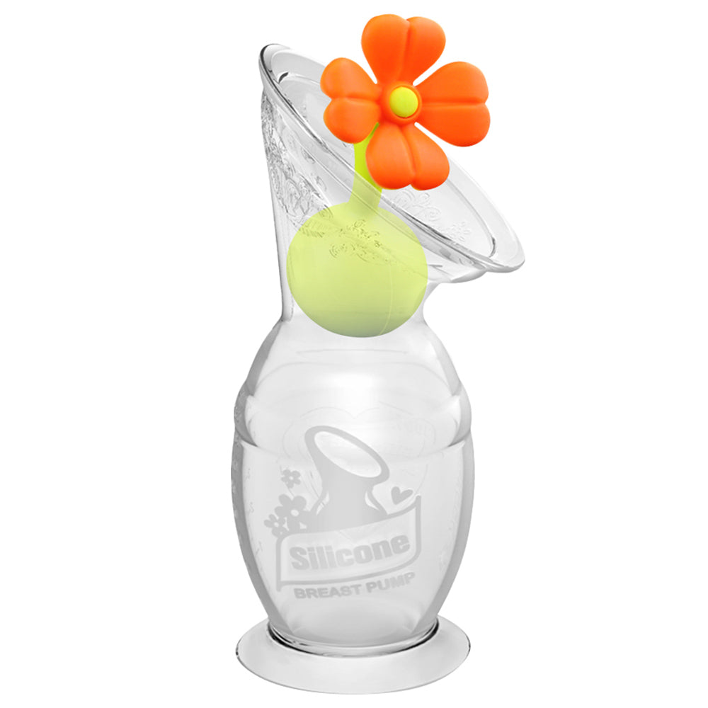 Haakaa 150Ml Silicone Breast Pump & Stopper Gift Box Orange
