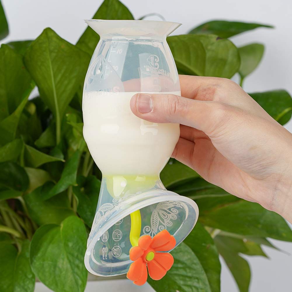 Haakaa 150Ml Silicone Breast Pump & Stopper Gift Box Orange