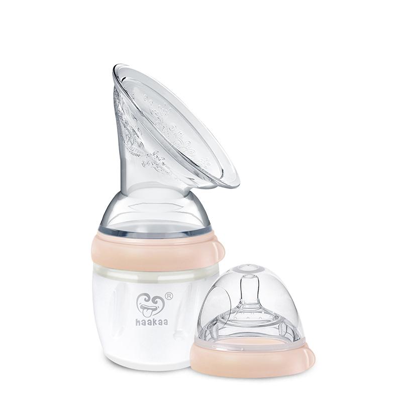 Haakaa Gen 3 Silicone Pump & Bottle Set Peach
