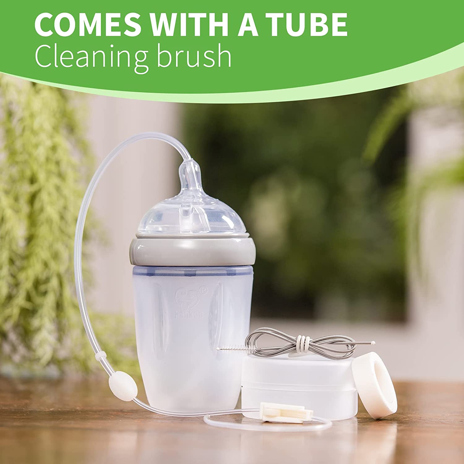 Haakaa Gen 3 – Siicone Bottle & Feeding Tube Set 
Grey