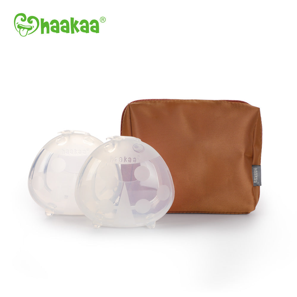 Haakaa 2 Pk 75Ml Silicone Breast Milk Collector + Storage Bag