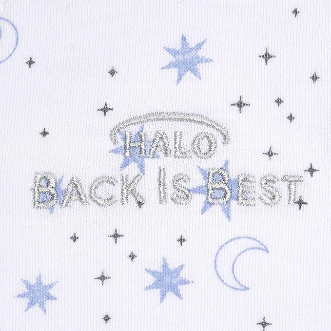 Halo Sleep Sack Swaddle 1.5 Tog  Cotton Midnight Moons Blue 0-3m