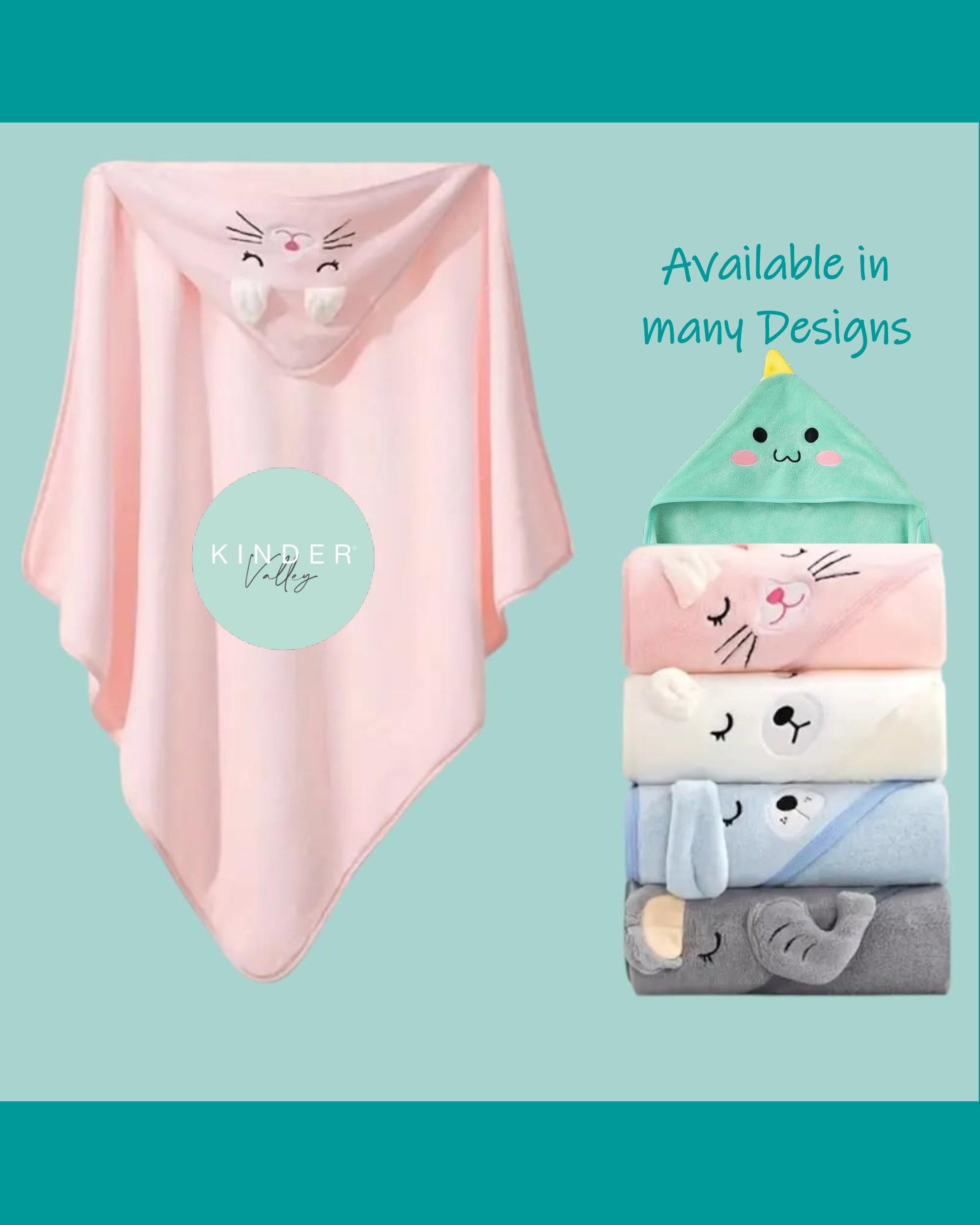 Kinder Valley White Bear Hooded Towel