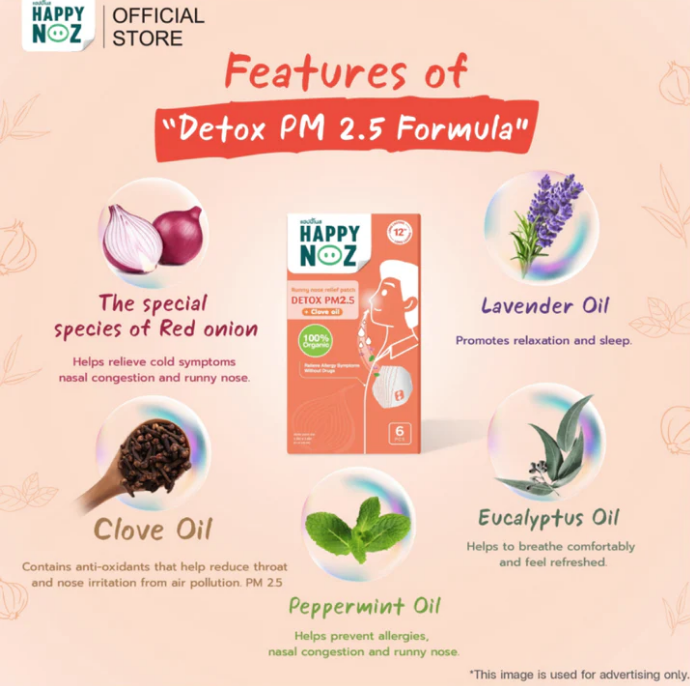 Happy Noz Adult Detox Pm 2.5 100 Percent Organic Onion Sticker