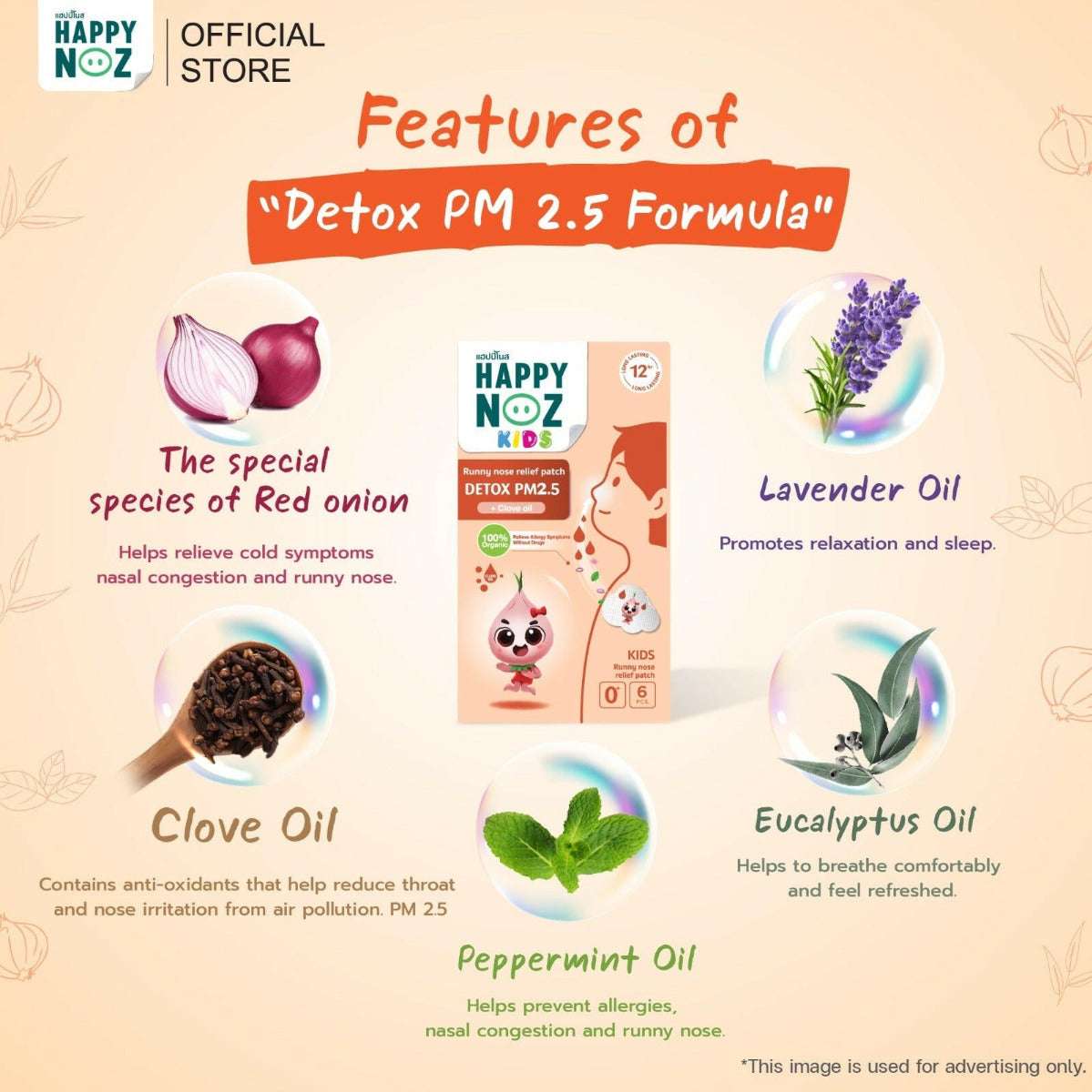 Happy Noz Onion Sticker Anti Pollution Formula