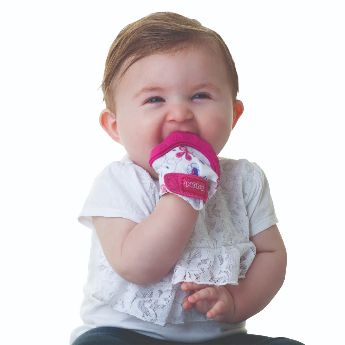 Nuby Happy Hands Teething Mitten 1 Pc Pink