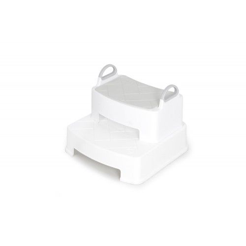 iFam Herringbone Handle Step Stool Double White