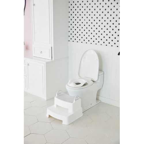 iFam Herringbone Handle Step Stool Double White