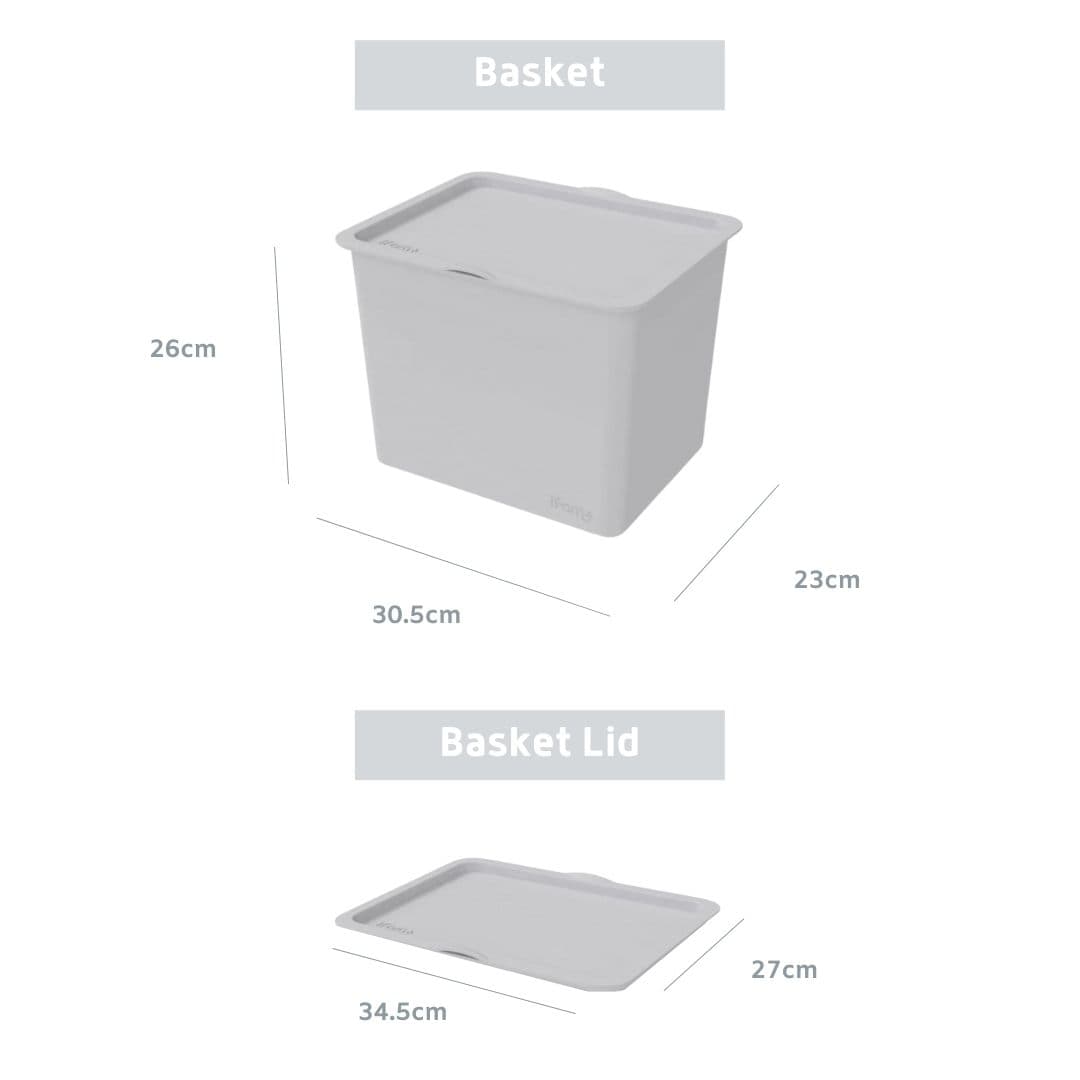 iFam Toy Storage Box with Cover Grey