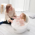 Shnuggle Toddler Bath Tub with Plug and Seat Support White