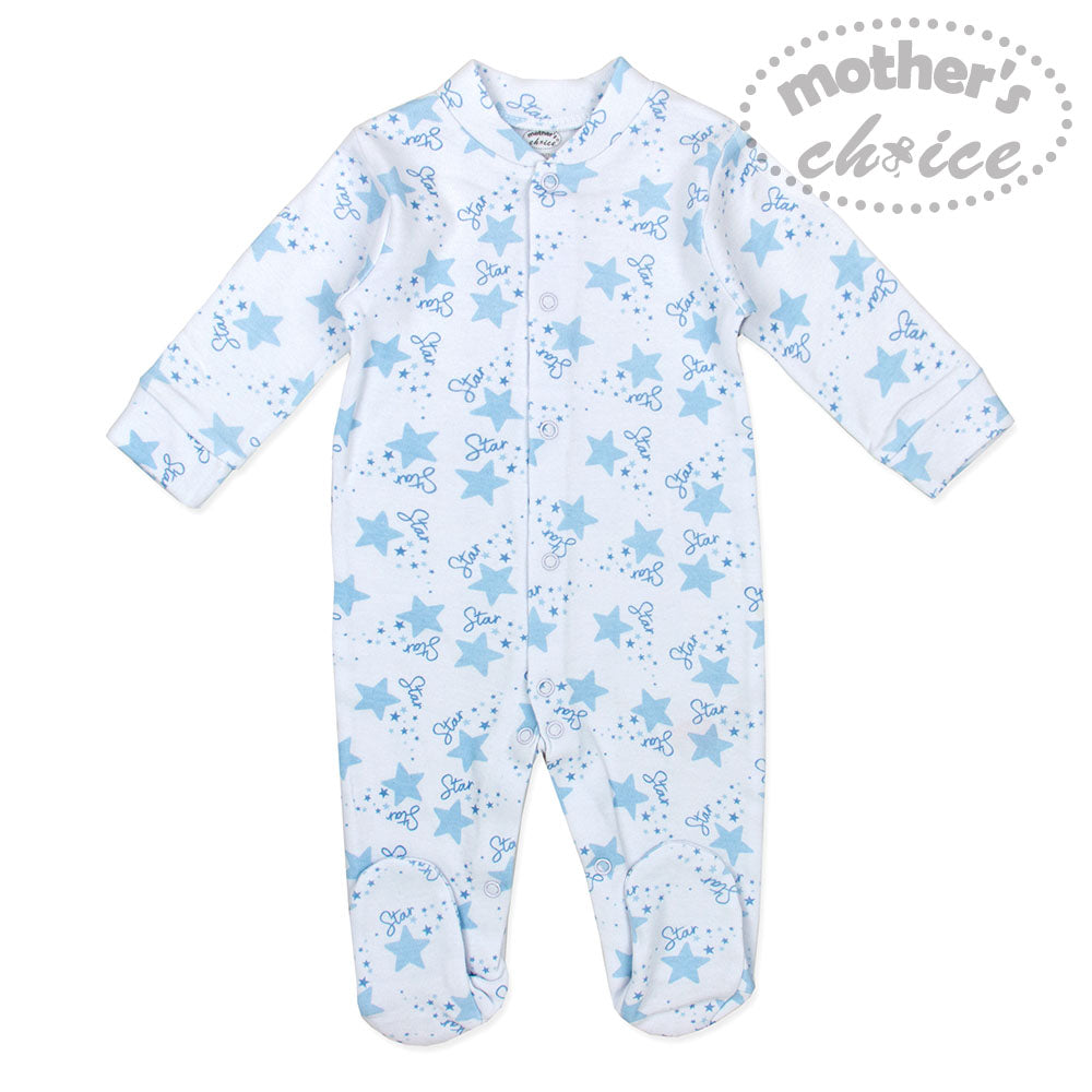 Mothers Choice Baby 7 Pcs Layette Set Of Grower, S/S Bodysuit, Bib, Hat, Mittens & 2 Wash Cloths - Blue