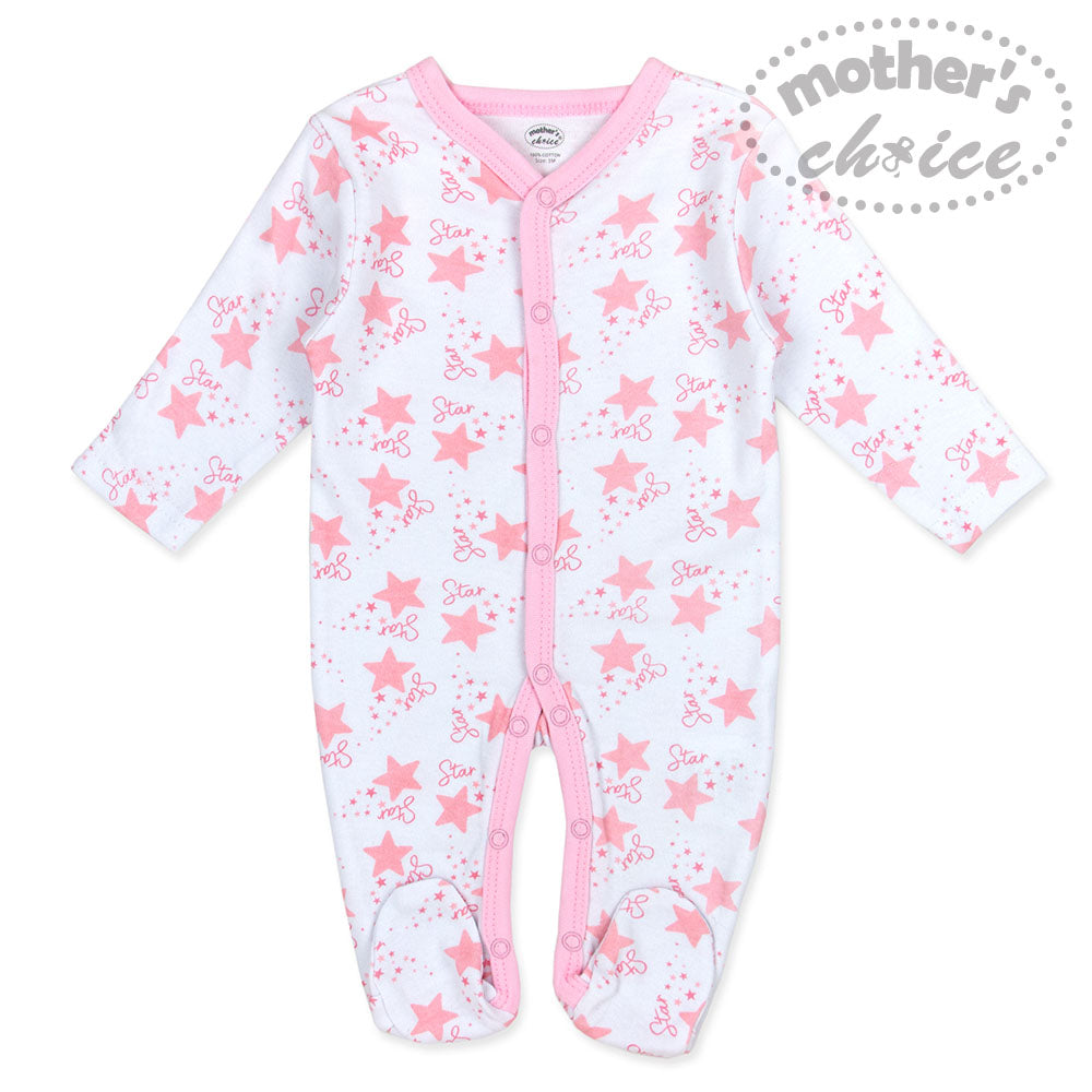 Mothers Choice Baby 7 Pcs Layette Set Of Grower, S/S Bodysuit, Bib, Hat, Mittens & 2 Wash Cloths - Pink
