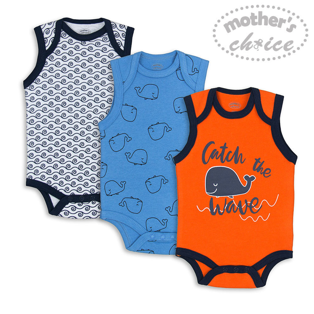 Mothers Choice Baby 3 Sleeveless Bodysuits