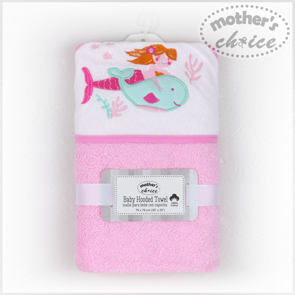 Mothers Choise Baby Hooded Towel With Embrodiery.  - 1