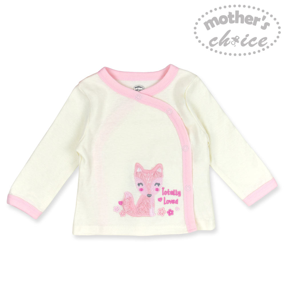 Mothers Choice Baby 3 Pcs Set Of Top, Pants & Hat White Pink